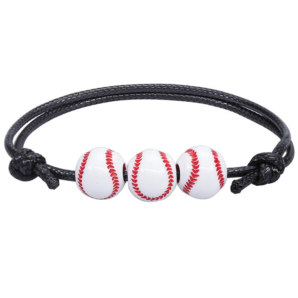 Fashion Football Basketball Baseball Braided Bracelet Adjustable Wrist Rope Unisex Couple Bangle Students Sports Match Souvenir