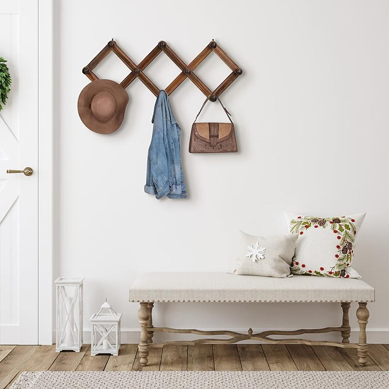 1Pc Rows Of Behind The Door Hooks Bathroom Wall Mounted Coat Racks Living Room Telescopic Movable Coat Rack Bedroom