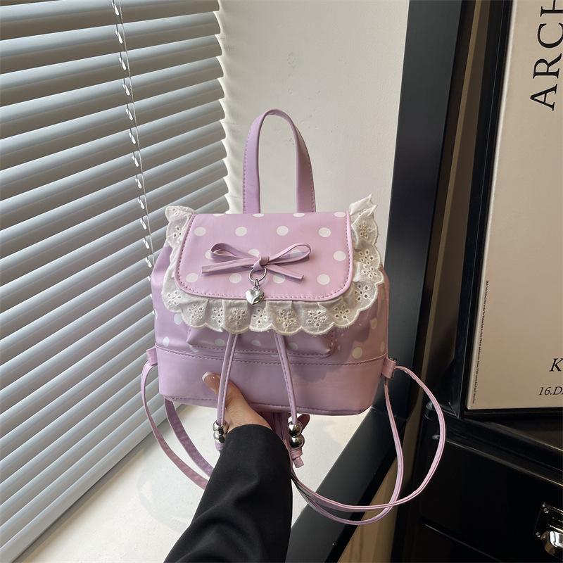 Schultasche Koreanisch klein frisch gepunktet Spitze Rucksack für Damenmode vielseitig neu Pendler Reise leicht kleiner Rucksack