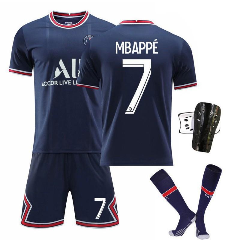 21-22 Paris Home Court 30 7 Mbappe No. 10 Neymar 4 Football Jersey Sportswear Set
