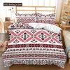 Bohemian Duvet Cover Set 3 Pieces Trellis Striped Ethnic Boho Vintage Quilt King Queen For Boy Girls Teens Polyester Bedding Set