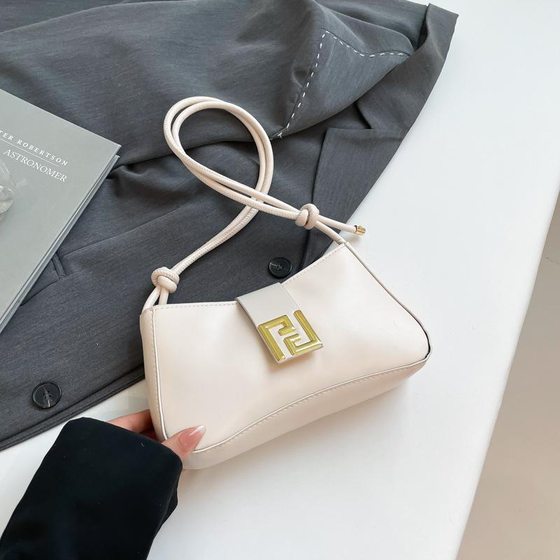 New fashionable solid color niche simple shoulder armpit bag women's handbag high texture messenger bag