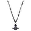 Mayfair SS24 Saturn Small Sphere Pendant Purple Diamond Inlay Necklace Unisex Necklace Gunmetal-Grey 8050889826750