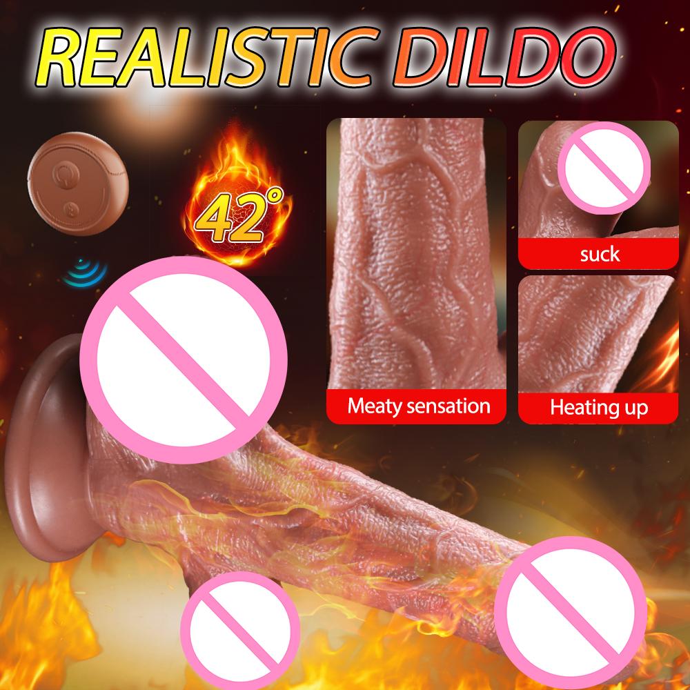 Adult Toys Realistic Dildo Vibrator G Spot Stimulator Vagina Massager Heating Vibrator Remote Control Masturbation Toy for Women