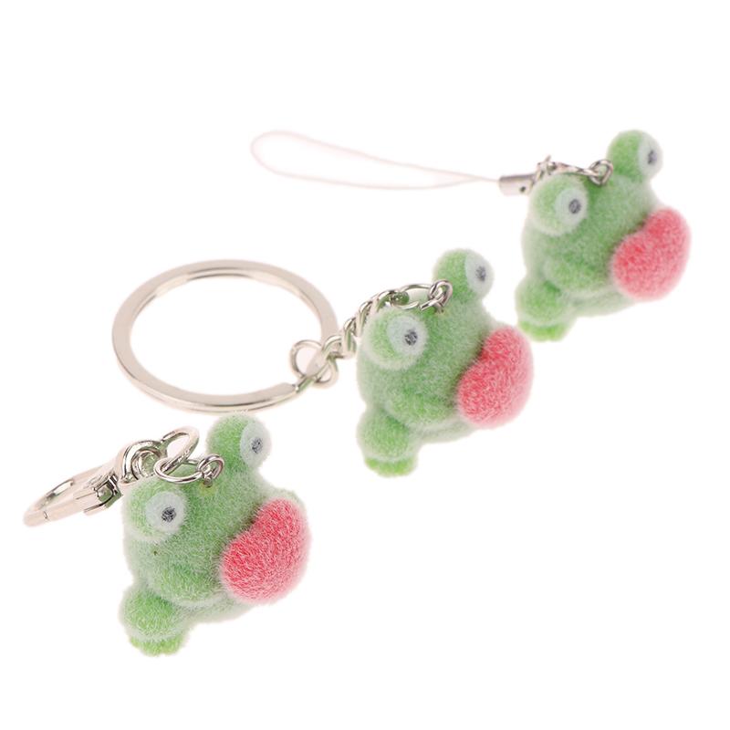 1 Stück Flauschiger Niedlicher Liebe Frosch DIY Handykette Taschenanhänger Ohrringe Autoanhänger
