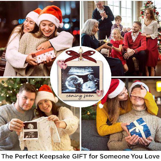 Baby Ultrasound Picture Frame Ornament, Pregnancy Announcement for Grandma Grandpa, Sonogram Picture Frame Ornament, Expecting Baby Gift for New