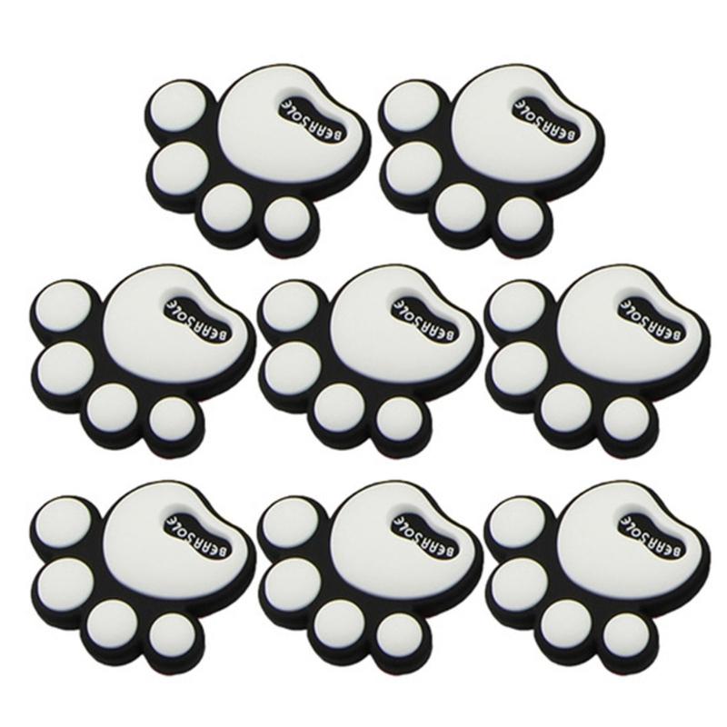 8Pcs Auto Rearview Mirror Stickers Cute Dog Paw Footprint Stickers Anti-Scratch Stickers Anti-skid Protector Stickers