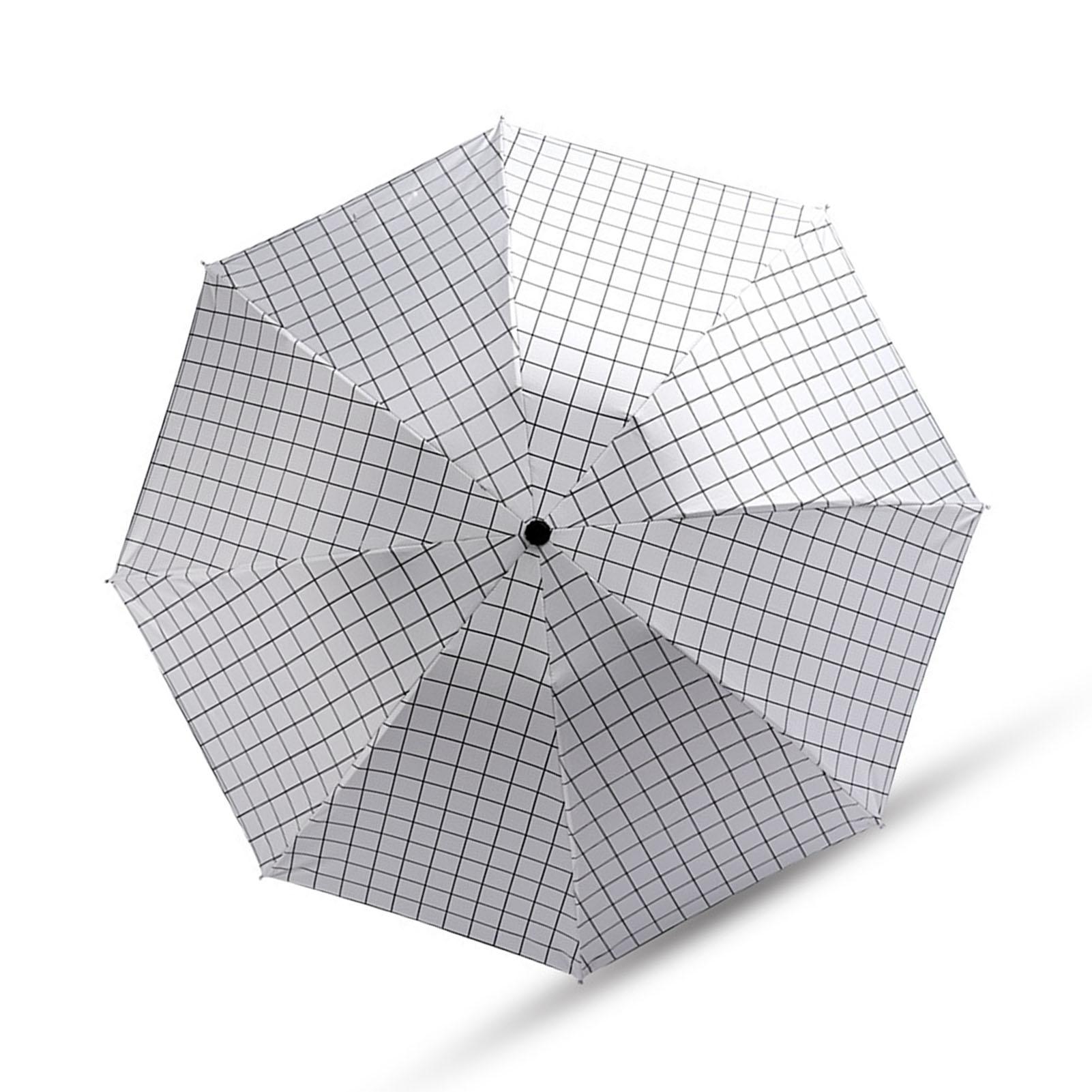 Портативный зонт тройного сложения 8 спиц дождь солнце двойного назначения ветрозащитный складной зонт в клетку для путешествий на открытом воздухе