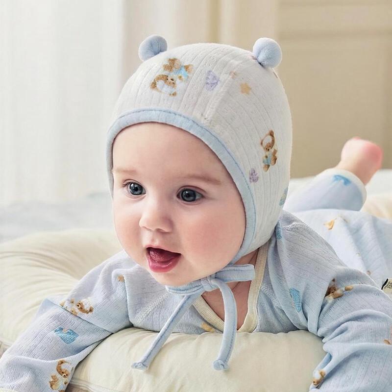 EMXEE Newborn Baby Silk Linen Windproof Hat 36 (0-9 months)