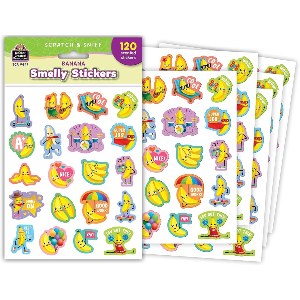 Teacher Created Resources Banana Scented Stickers TCR9447 Fun Classroom Reward Stickers