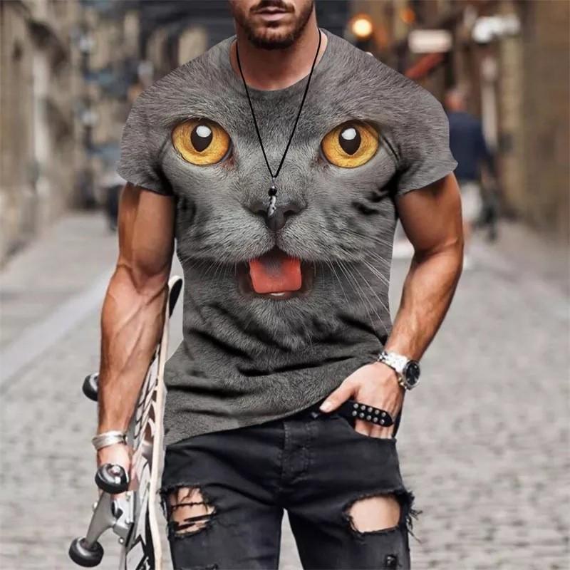 

Fashion Trend 3D Printed Round Neck T-shirt Animal Series 3D Short Sleeved Street Trend 6XL
