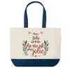 Tote Bag - PLANETEE - Lola Life Is More Beautiful - Blue Background - Cotton - 40 X 45 Cm