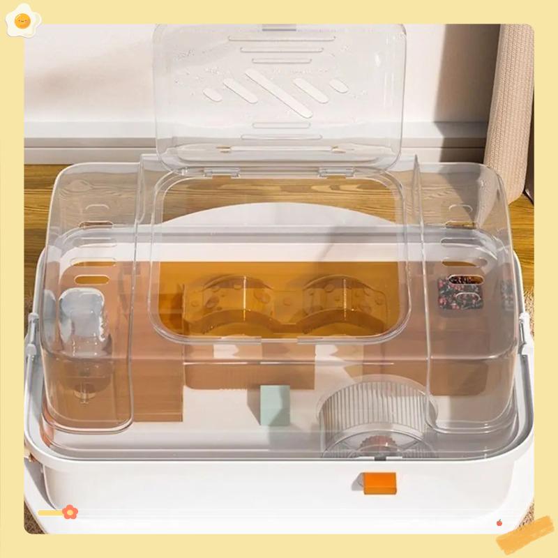 Convenient Double Layer Hamster Cage Fashion Sturdy Small Animal Carrying Cage Large Space Pet House Ventilation Breathable