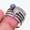 Natural Rose Quartz, Lapis 925 Sterling Silver Jewelry Ring Size 7.5 AR-18824