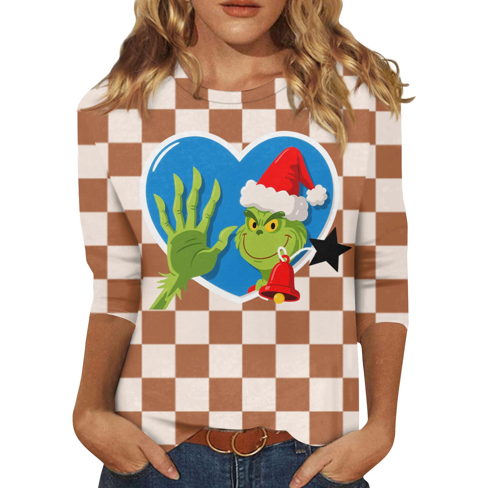 

Women s Loose Comfortable Casual Fashion V-Neck Christmas Print Long Sleeve Hoodie XXXL