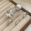 7pcs Fashionable Liquid Lavas Butterfly Rings Set Versatile Elegant Styles Jewelry Decoration for Various Occasions