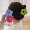 New Women Fashion Frosted Colorful Flower Hair Clip Korean Style Hair Claw For Girl Clip Barrette Hair Accessories