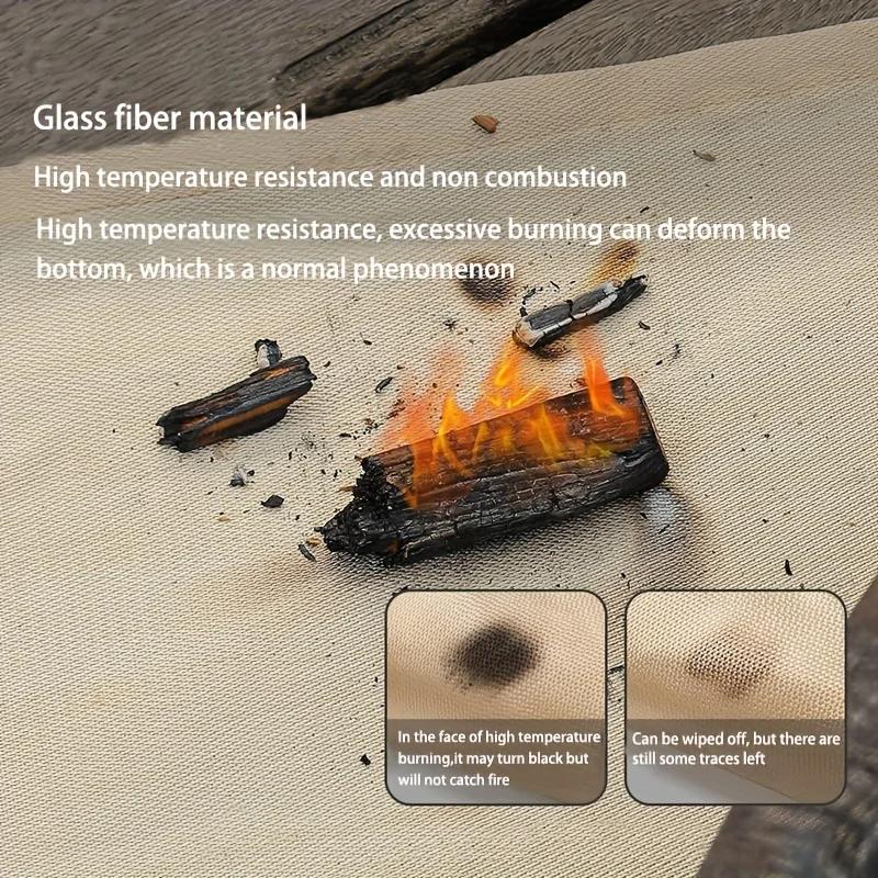 1pc Barbecue Fire Protection Pit Mat Camping Picnic Barbecue Mat High Temperature Ironing Fire Retardant Carpet Outdoor Indoor