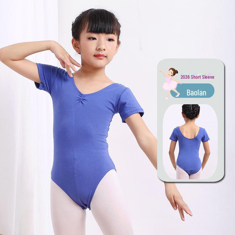 

Летний комбинезон для девочек с короткими рукавами для гимнастики и танцев 2036, 160cm королевский синий