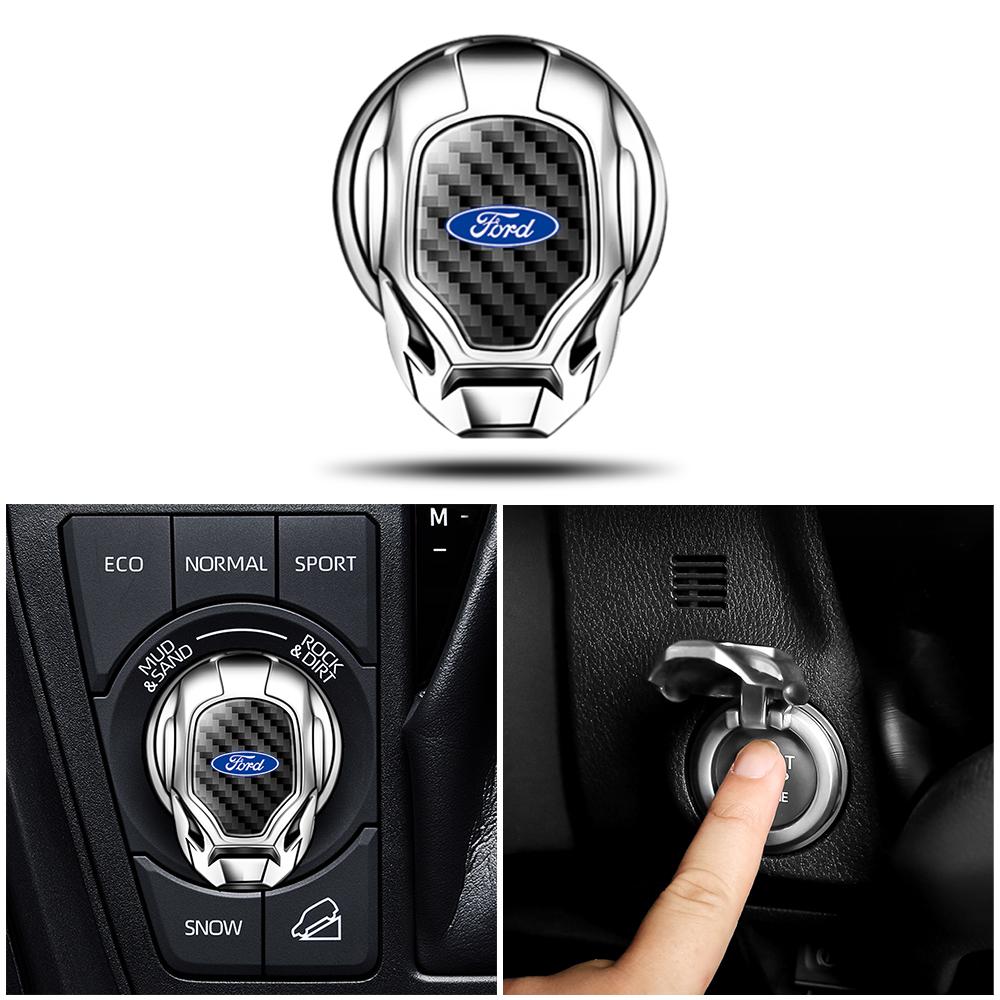 AACD1 Aluminum Car Engine Start Stop Switch Button Cover For Ford Focus Fiesta ST Line Mondeo Auto Interior Tuning Parts Accessories