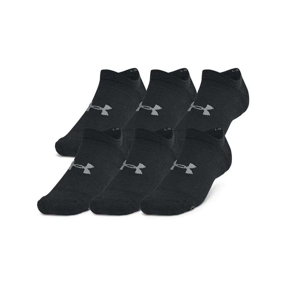 UNDER ARMOUR Unisex Essential Cushion No Show Socks 6 Pairs 1387057-001 L