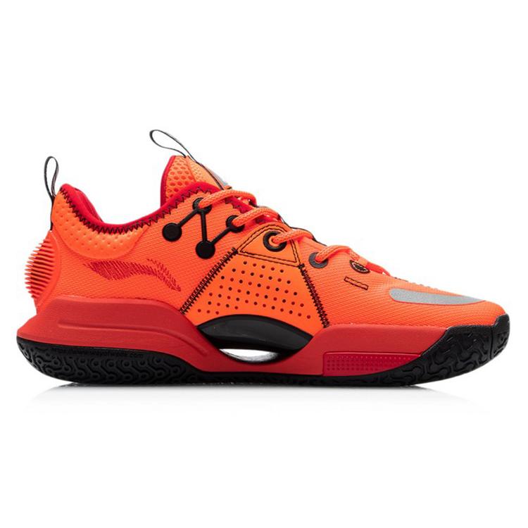 New LINING All City 9 Basketball Shoes Men Low Top Neon Radiant Orange ABAR005-4