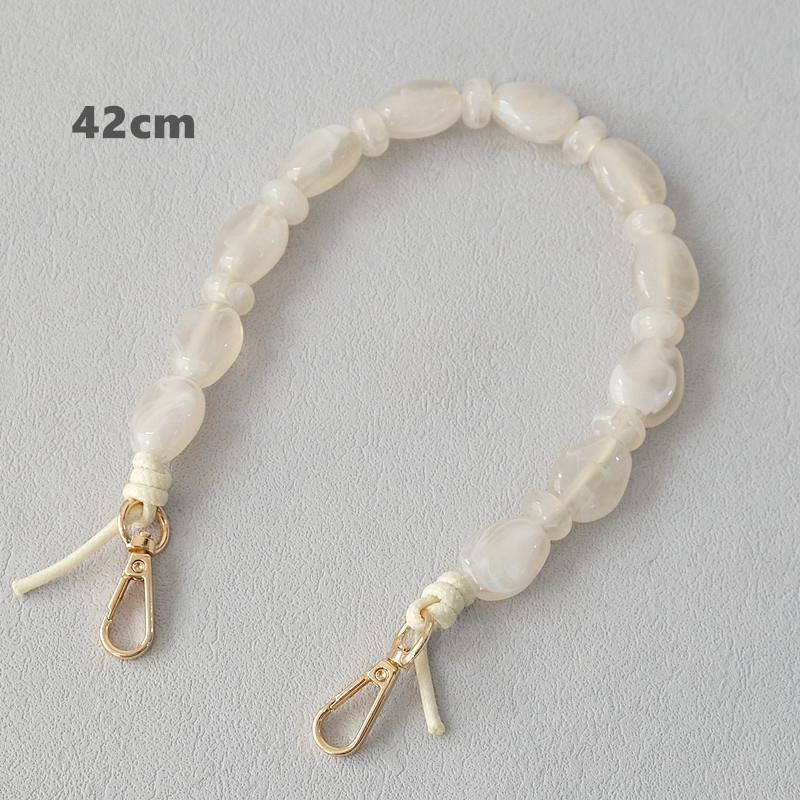 

Новая модная женская сумка, аксессуар, съемная бутиковая бисерная цепь, милый акриловый роскошный ремень, женская сумка с ручкой через плечо, цепочка 42CM бежевый