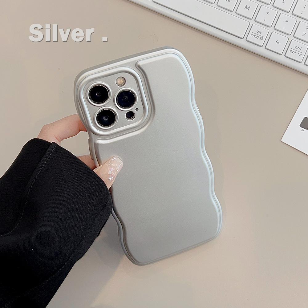 

Подходит для чехла для мобильного телефона Apple 17 iPhone16 Высококлассный сенсор 11 Гальванизированный серебристый 14 Promax Волна 12 Однотонный 15 12pro(6.1)