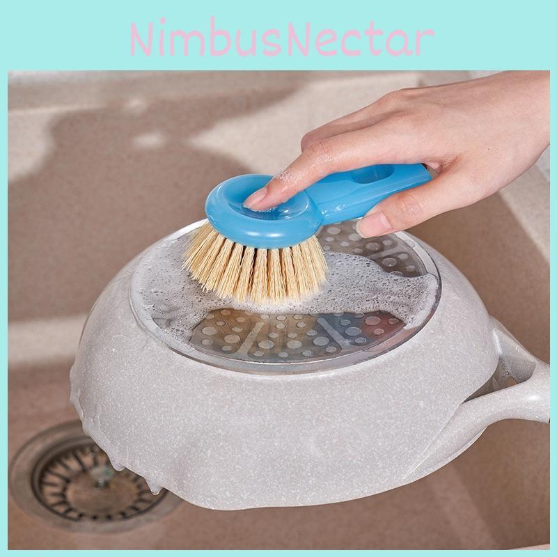 Pot Kitchen Brush With Durable Pp Nylon Handle For Easy Cleaning