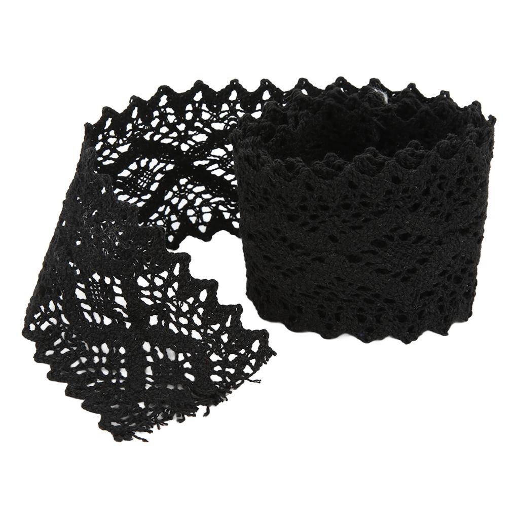 Krajková stuha Bavlněná nit 10 yardů Černá Dekorativní doplňky pro Zdobení oděvů DIY Záclona