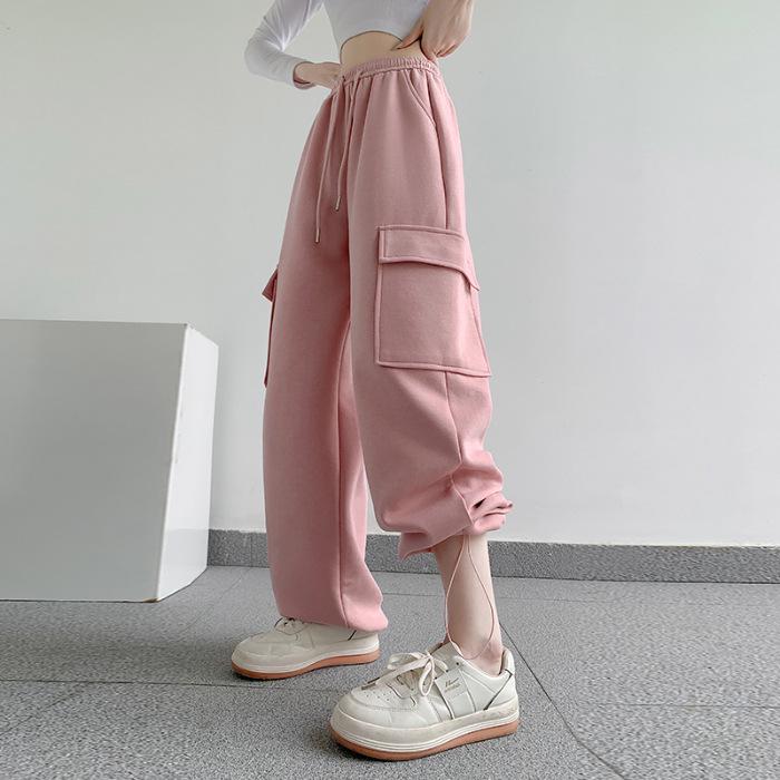 

Женские серые широкие джоггеры карго: Свободный крой, Манжеты, Кулиска. Идеально для осени и весны. 2XL розовый