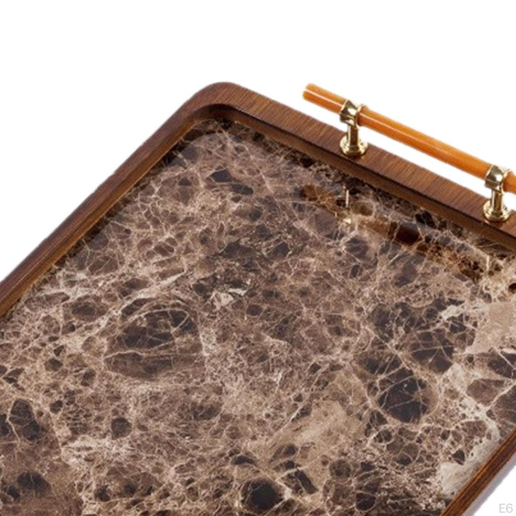 Serving Tray Handle Counter Organizer Holder Modern Makeup Vanity for Lotion