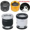 30x 15x 10x 5x 3xMagnifying Glass with led Student Reading Magnifier Glasses Eye Lens Watch Repair for Coin Stamps Lupe Loupe