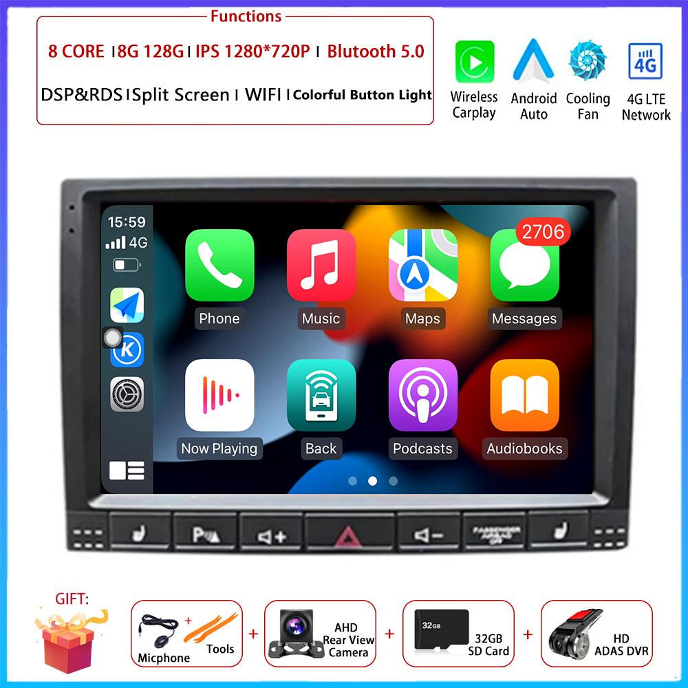 9"4G Android OS For Volkswagen VW Touareg 2002 - 2012 Car Radio Stereo Multimedia Video GPS Navigation Player QLED Screen BT 5.0