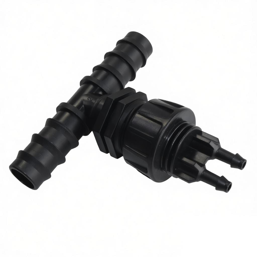 IBC Tank T-type Bulkhead Tee, Plastic Hose Barb Connector for Water Tank, Aquarium & car wash