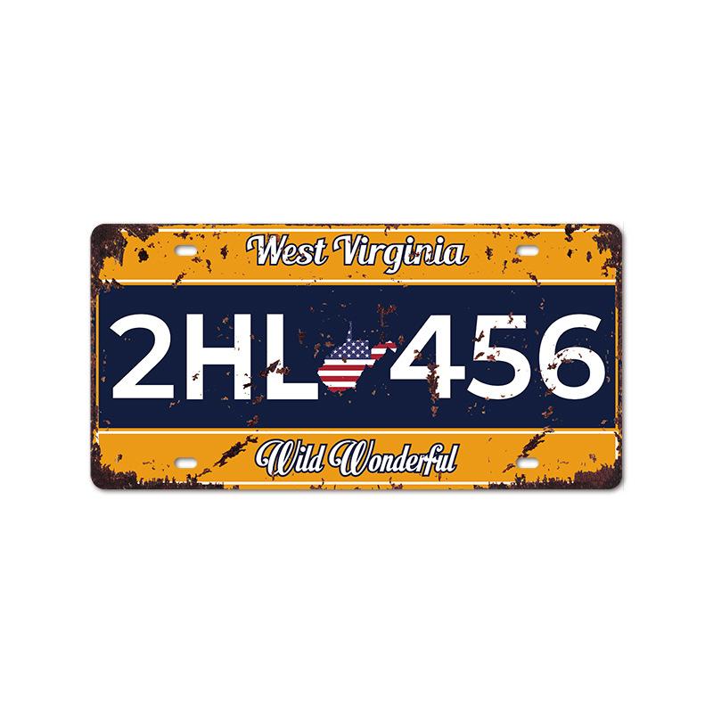 Vintage Tin Art with 1530 License Plate Design: Ideal for American - style Background Wall Decor