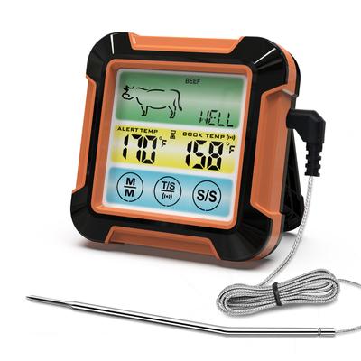 Digitales Fleischthermometer mit langer Sonde, verbessertes Grillthermometer mit LCD-Bildschirm, Touch-Steuerung
