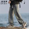 JEEP SPIRIT Men's Retro Loose Straight Leg Jeans