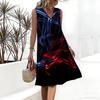 Plus Size V Neck Sleeveless Misty Bamboo Forest Brook Print For Peaceful Zen Getaway