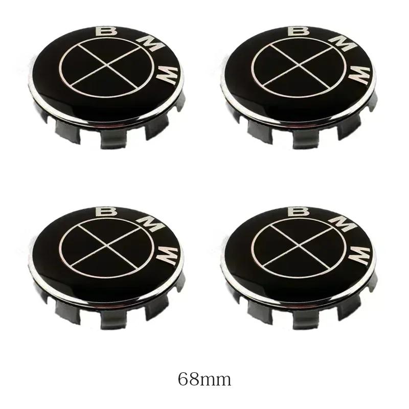 For BMW E36 E46 E53 E90 E60 E61 E93 E87 X3 X5 F30 F20 F10 G30 Accessories 4Pcs 56/68mm Car Wheel Center Hub Cap Auto Rim Covers