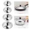 Stainless Steel Pot Lid Universal Frying Round Skillet Construction Airtight Seal with Easy