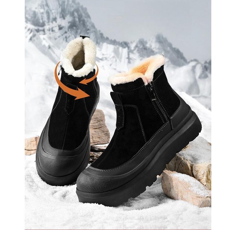 New Men's  Warm Cotton Shoe Men's Winter Slip-on Snow Boots Men for Work Ankle Boots Male Winter Thick Bottom Outdoor Casual Shoes