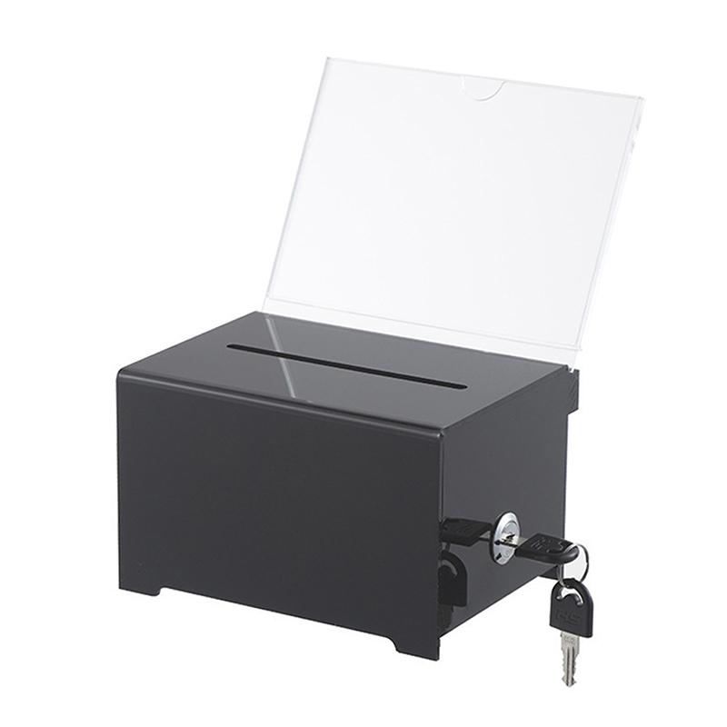 Transparent Acrylic Donation Box Multipurpose Storage Container Portable Suggestion Box With Lock Minimalist Donation Box