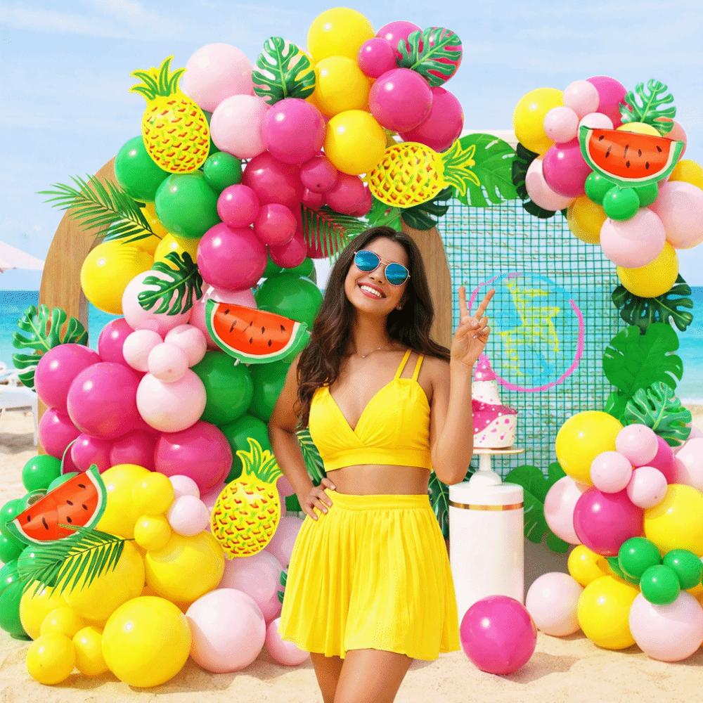 Fruit Theme Decorative Ballon Set Multicolor Party Balloons Creative Ballon Arch Kit  Gift
