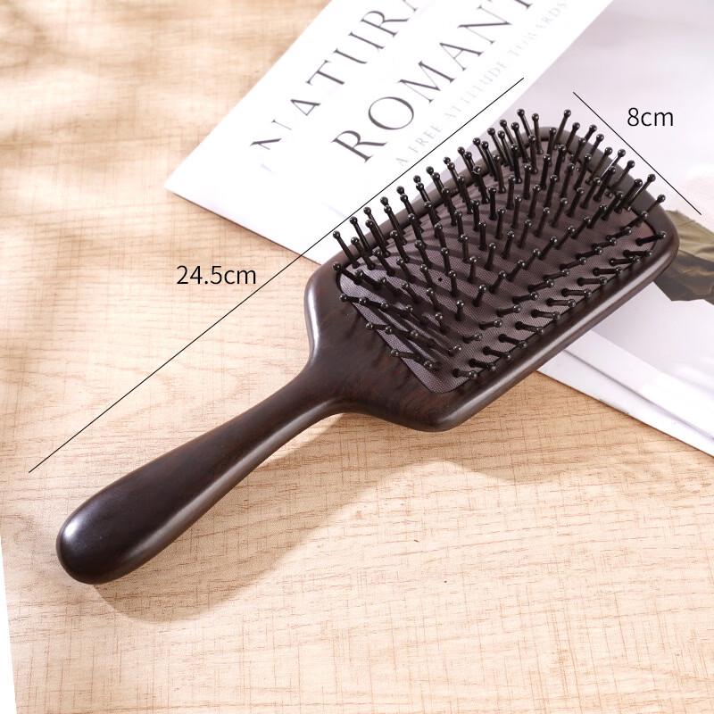 Ebony Wood Large Square Air Cushion Head Massage Comb