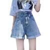 Classic and Minimalist Fashion Versatile Ultra-high-waisted Women's Summer Loose A-word Wide-leg Skinny Rolled Jeans Shorts Individuality Trendiness
