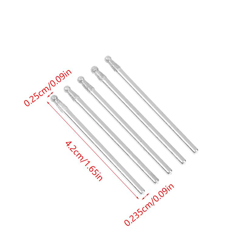 0,5 mm-8 mm Diamant Rund Entgraten Schleifen Bohrer Schleifkopf 2,35 mm Schaft Schnitzen Präzisionsschnitzwerkzeug Elektro-Schleifer Teile