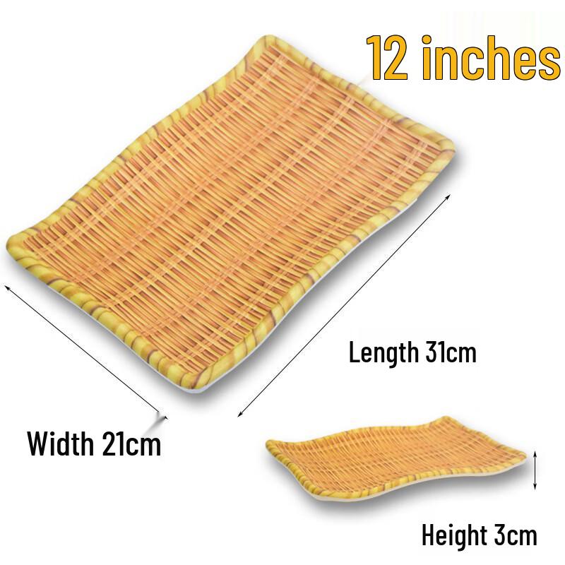 

Wuhe Melamine Imitation Porcelain Wavy Edge Rectangular Plates (Set of 3)