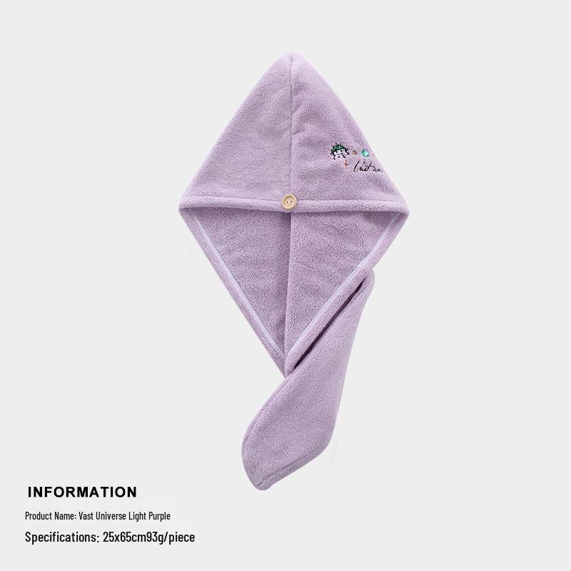 Tuqiang Hair Drying Towel - Absorbent & Cute Embroidery Bath Cap