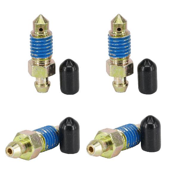 4 PCS Speed Bleeder,Bleeder Valve,Brake Bleeder Screws,Quick Bleeders with Dust Caps M8x1.25-27mm, H9405-4, H9422-4, 105182, 639520
